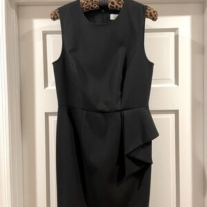 Classic Ann Taylor Loft Black Sleeveless Peplum Cocktail Party Dress